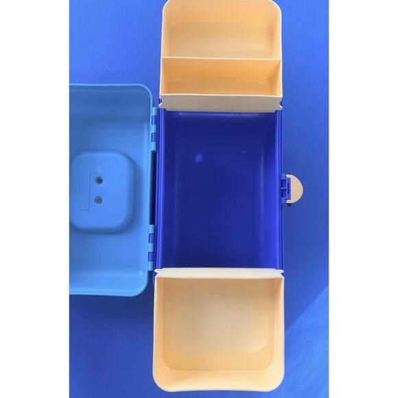 Caboodles Makeup Case Model 2602 Slide Tray Teal Blue Yellow Vintage 1990’s - Picture 15 of 16